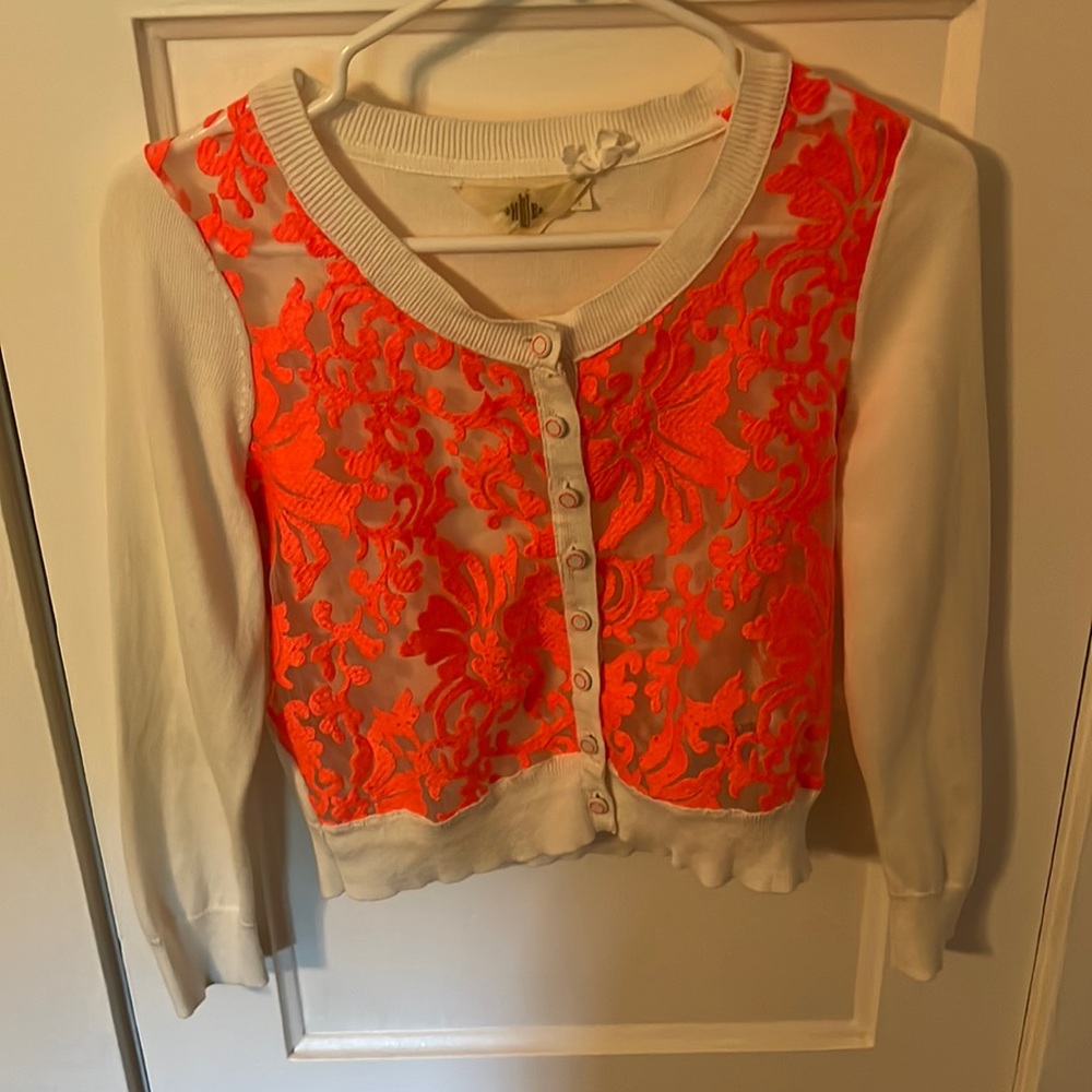 Cardigan with lace front
